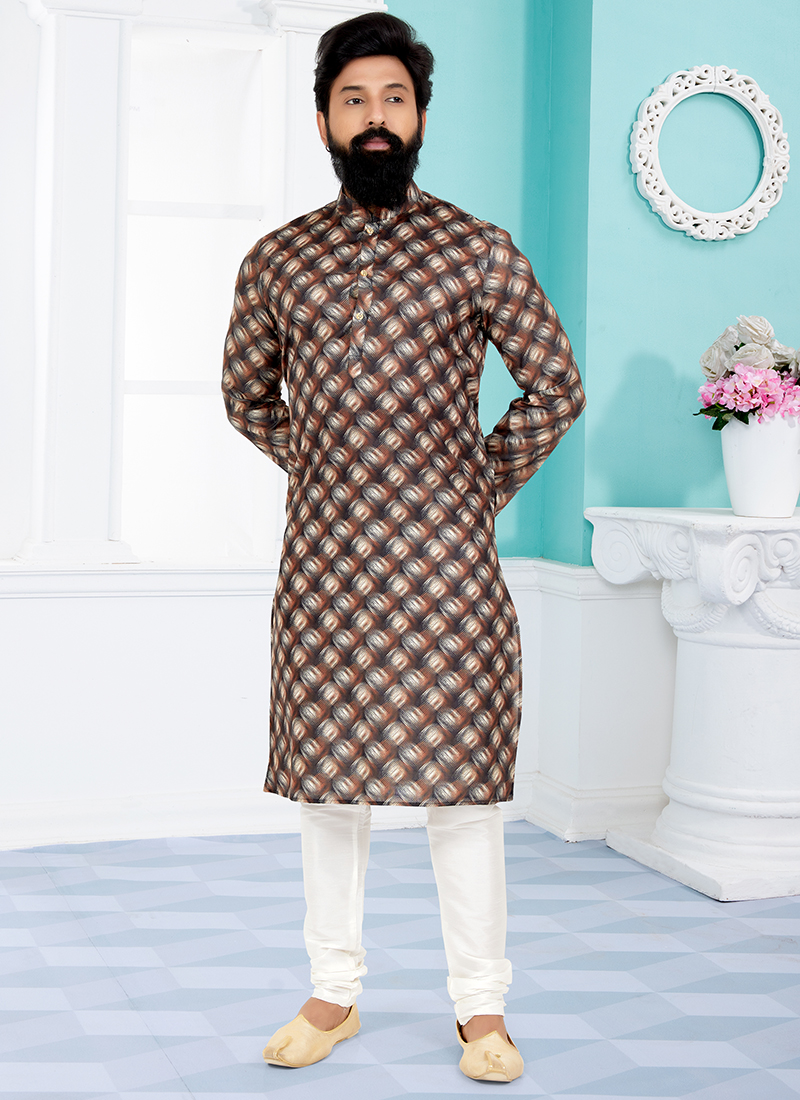 Black Kurta Dhupion Silk Payjama